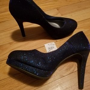 Size 7 Women's Blue Sparkly Fioni Night Heels